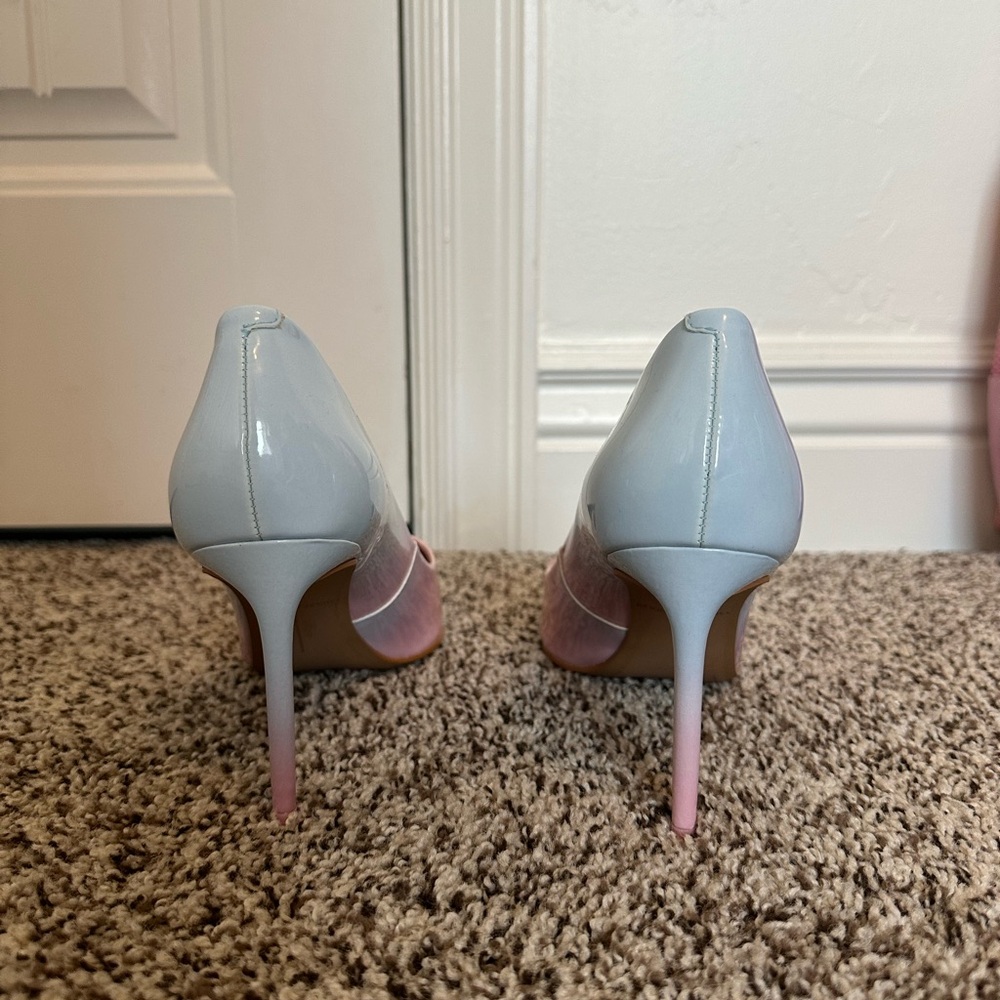 Pink and White Women's Heels - Picture 6 of 7